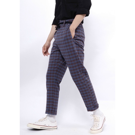 Quần jogger caro thời trang lưng thun nam Nô Store