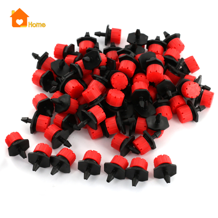 [Love_Home]100pcs Adjustable Micro Irrigation Drippers Sprinklers Emitter Drip System