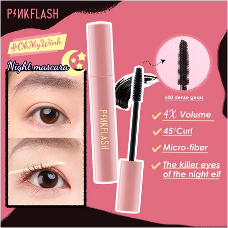 Pinkflash  Mascara Sợi Silicone Làm Dài Và Dày Mi Chống Thấm Nước