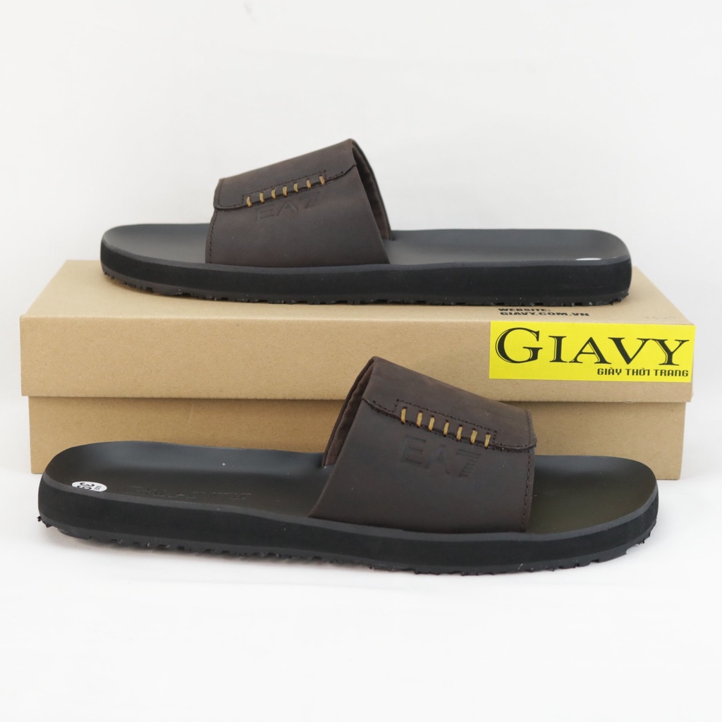 Dép nam quai ngang GIAVY DT L538 N, Dép quai da đế cao su truyền thống
