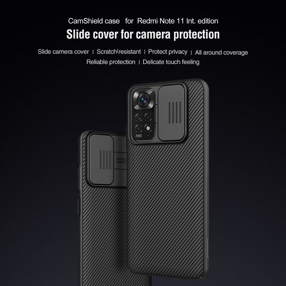 Ốp điện thoại NILLKIN PC có nắp trượt bảo vệ camera chống sốc cho Redmi Note 11 Pro Note 11 Ốp Lưng