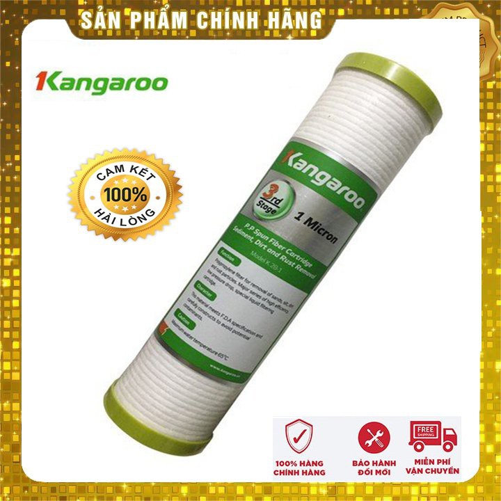 Lõi lọc nước số 3 Kangaroo - Sợi PP tạo khe hở 1 micron (cam kết 100% hàng chính hãng )