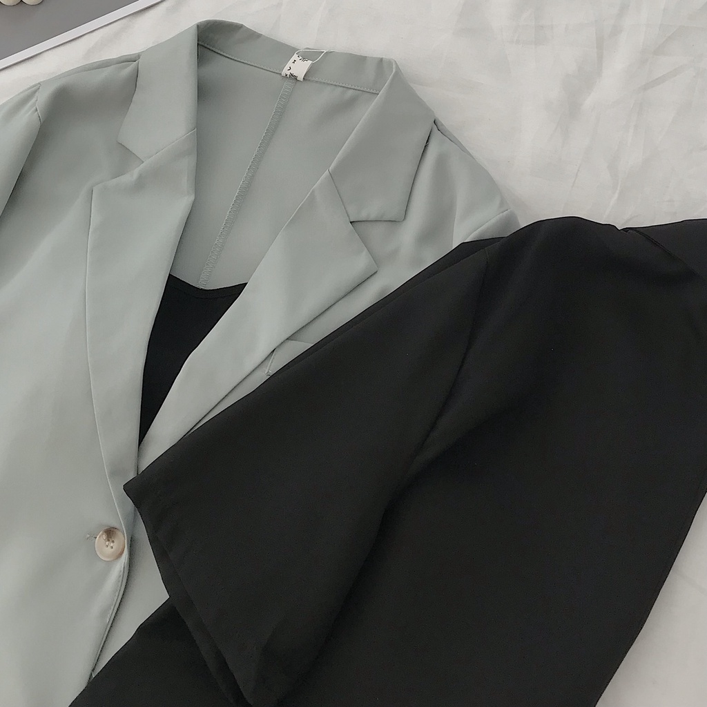 Áo Khoác Blazer Nữ Tay Ngắn JEM CLOSET Chất Tây Chéo Phong Cách Thời Thượng DESY 10334