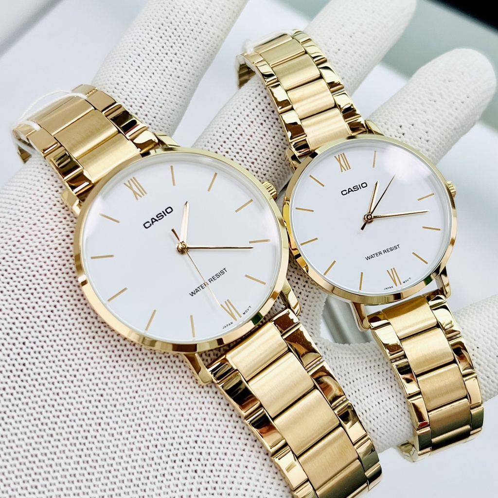 Đồng hồ Nam Casio MTP-VT01G-7B, đồng hồ chính hãng, dây vàng mặt trắng
