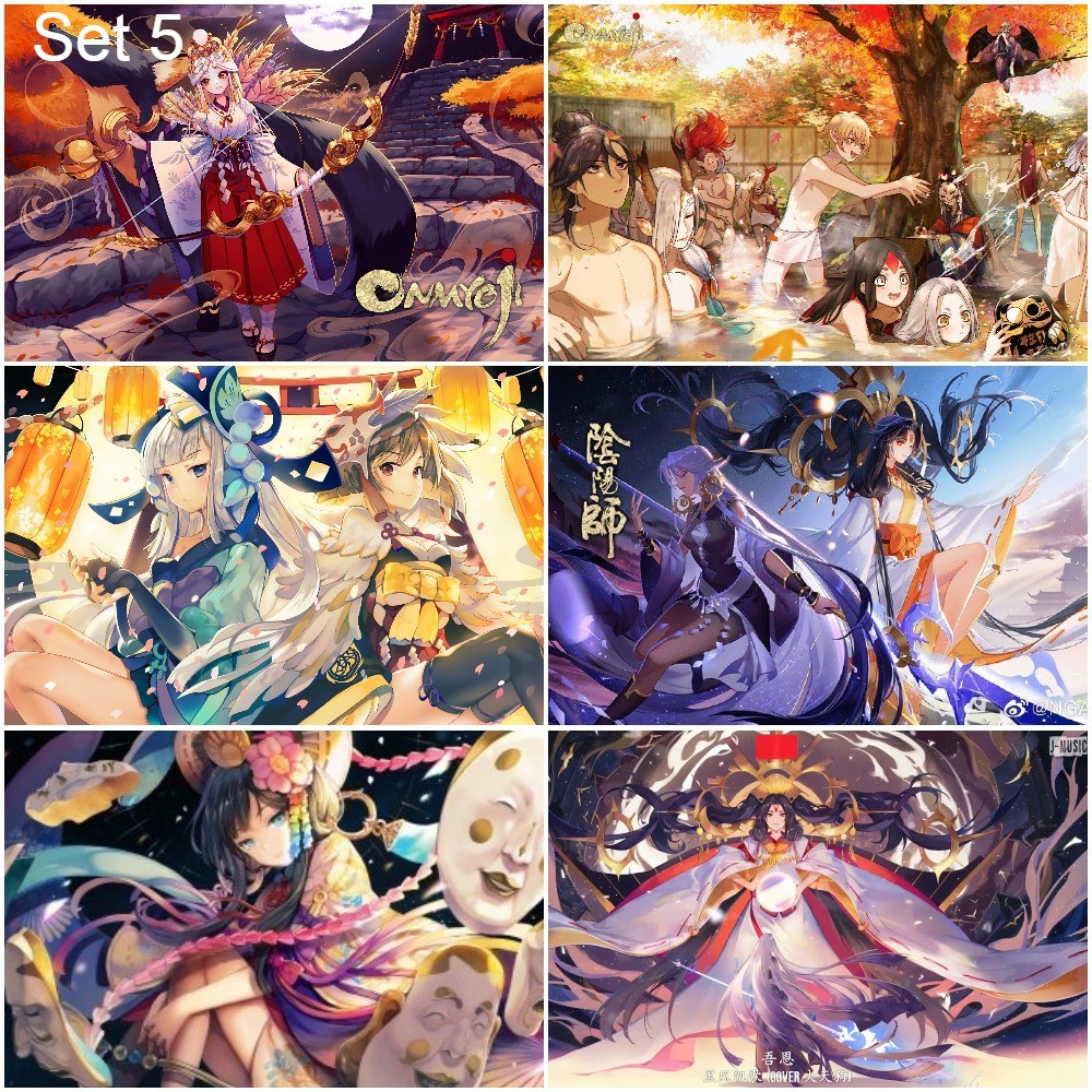 Bộ 6 Áp phích - Poster Game Onmyoji - Âm Dương Sư  - A3,A4,A5