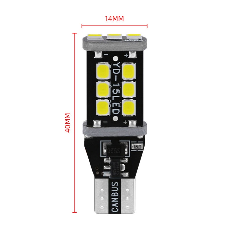 Đèn LED lùi xe hơi, đỗ xe, báo rẽ xi nhan chân T15 chip 2835 Canbus T152835-15
