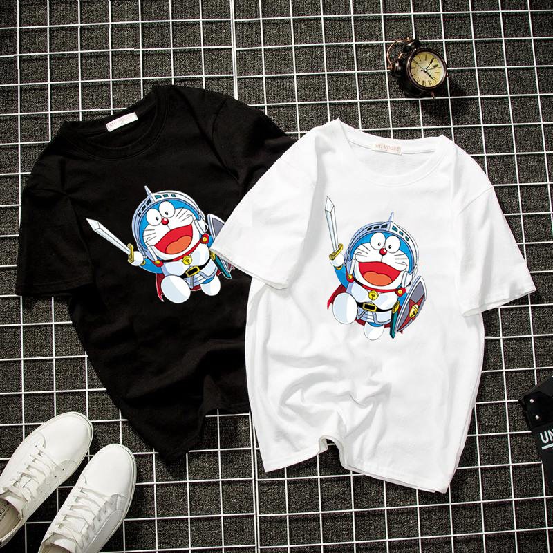 Áo thun form rộng unisex mèo máy chiến binh vải dày mịn 2019T22038