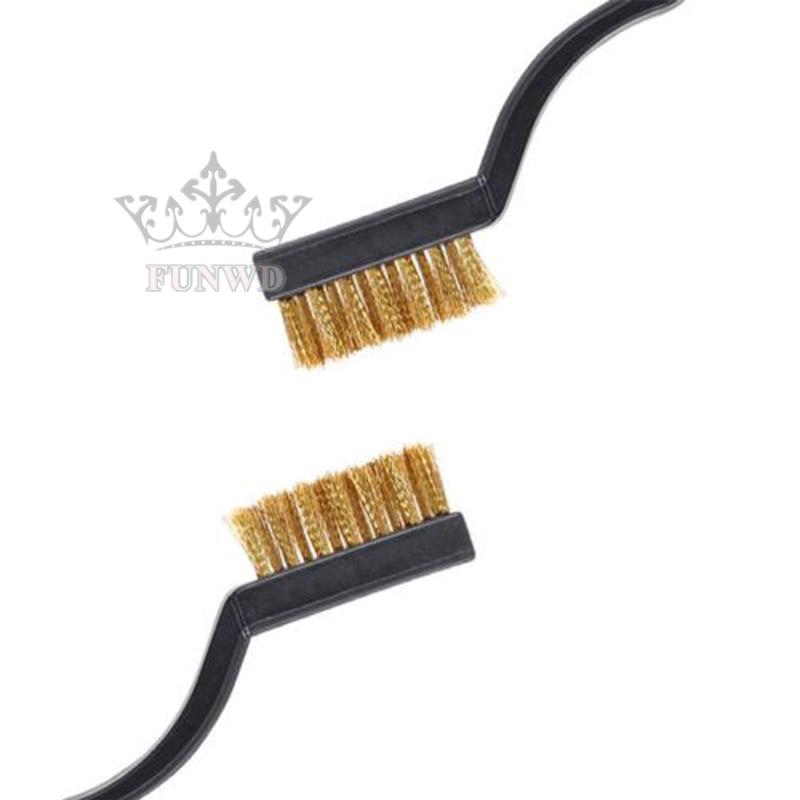 Bộ 12 cái bàn chải vệ sinh vết rỉ mini bằng đồng thau thép DIY