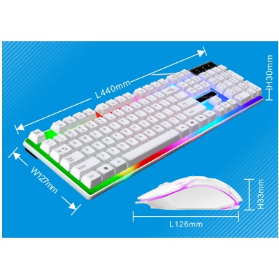 Bộ bàn phím giả cơ Tiroshi chuột gaming, combo bàn phím chuột bật tắt led sử dụng máy tính bàn, laptop văn phòng