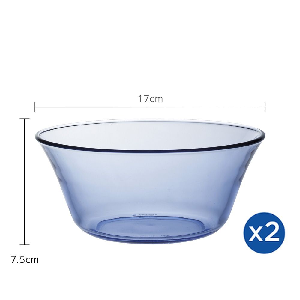 Bộ 2 tô D2007B Duralex - Lys Xanh Marine 17cm Thủy tinh cường lực cao cấp Pháp