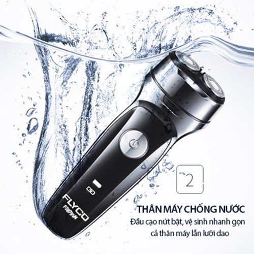 (New 2020) Máy Cạo Râu Flyco 2 Lưỡi Kép Thân Máy Kháng Nước Sạc Nhanh 1 Giờ FS879VN Hàng Chính Hãng