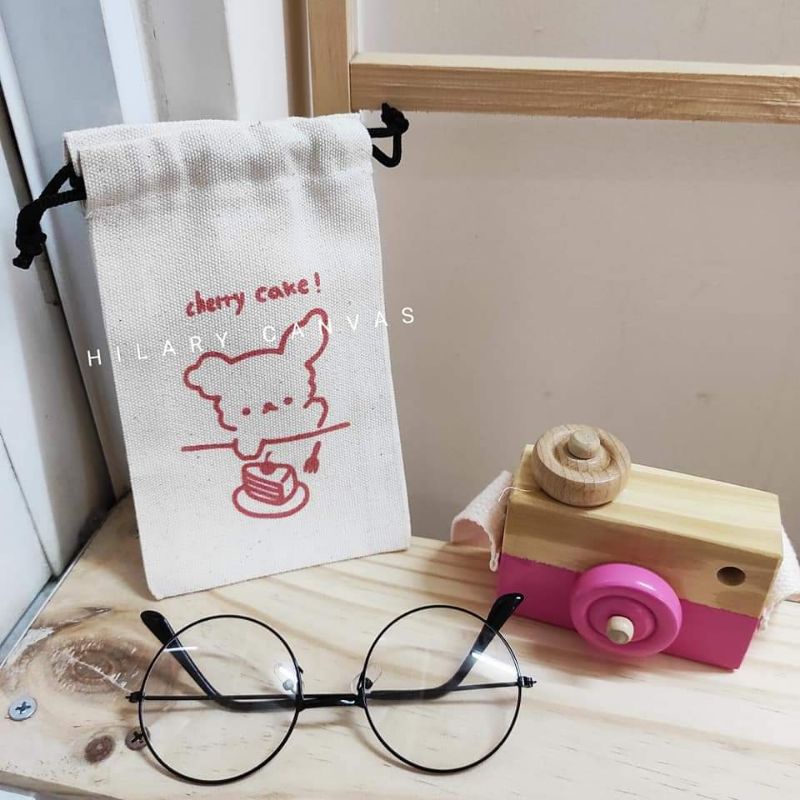 Túi Dây Rút MiNi Đựng Đồ Vải Canvas Trắng