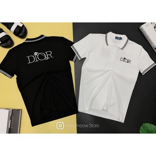 (anhr+video)Áo thun polo nam cao cấp in chữ DIOR mặt trước sau phối viền cổ sọc mẫu mới from chuẩn(hình thật tự chụp)