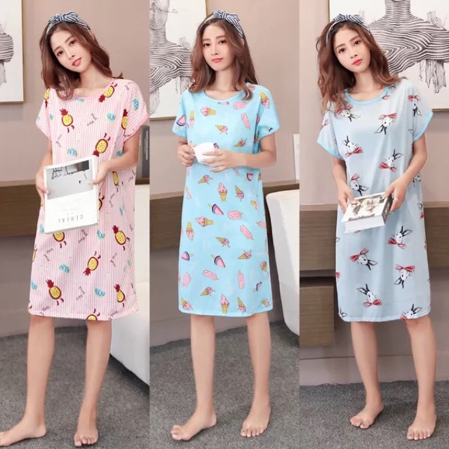 VL(40-70kg)Combo 3 váy bầu mặc nhà