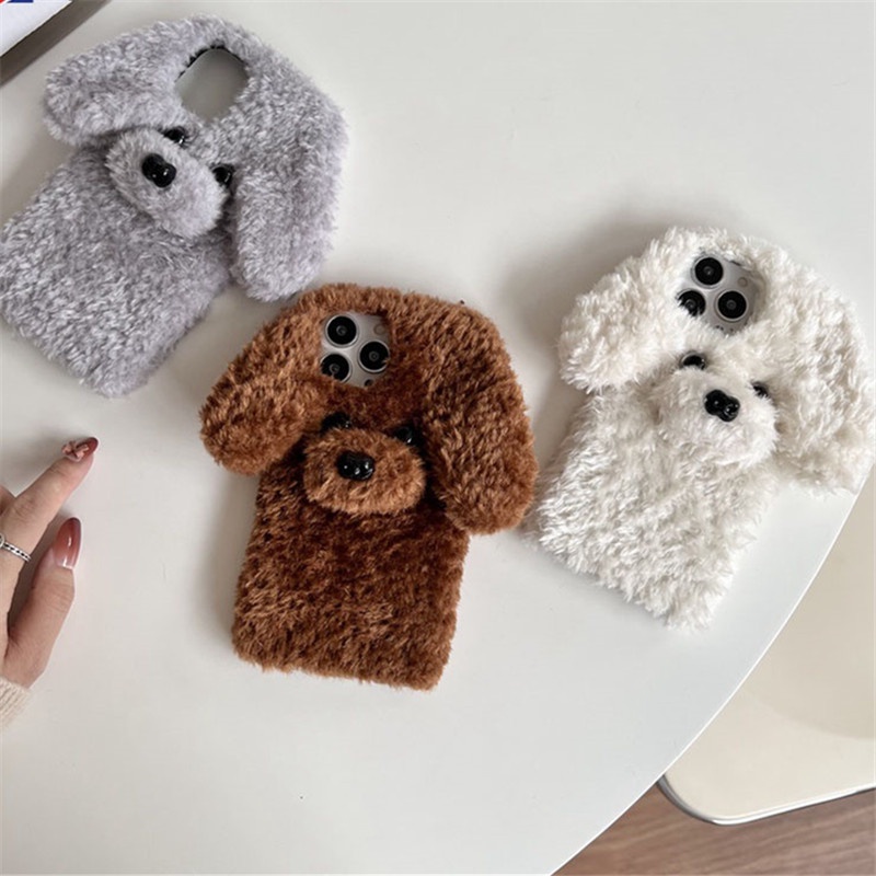 Ốp điện thoại Dog bông cho IPhone 13 Pro Max 12 Pro Max 11 Pro Max X XS XR XSMax 8 7 6 6s Plus