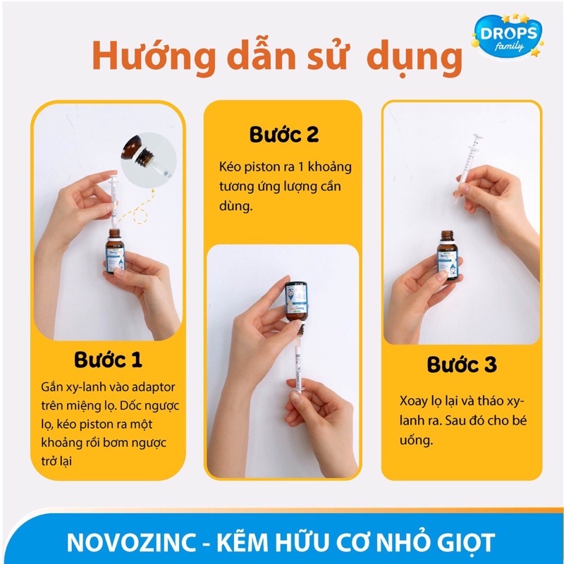 ✅ NovoZinC drops - Kẽm hữu cơ nhỏ giọt giúp ăn ngon, tiêu hoá tốt,tăng sức đề kháng dùng được cho trẻ sơ sinh (15ml)