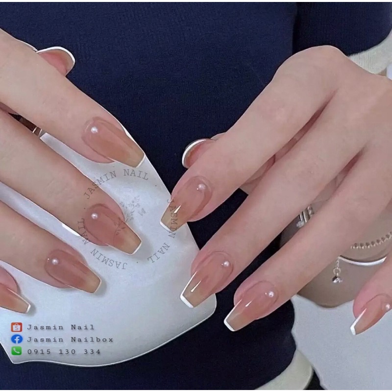[NAIL BOX] nailbox móng úp thiết kế sẵn mẫu thạch nude đính trai