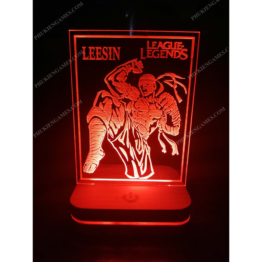 Đèn Led 3D Tướng Leesin LMHT nháy 16 màu Đèn Ngủ Trang Trí