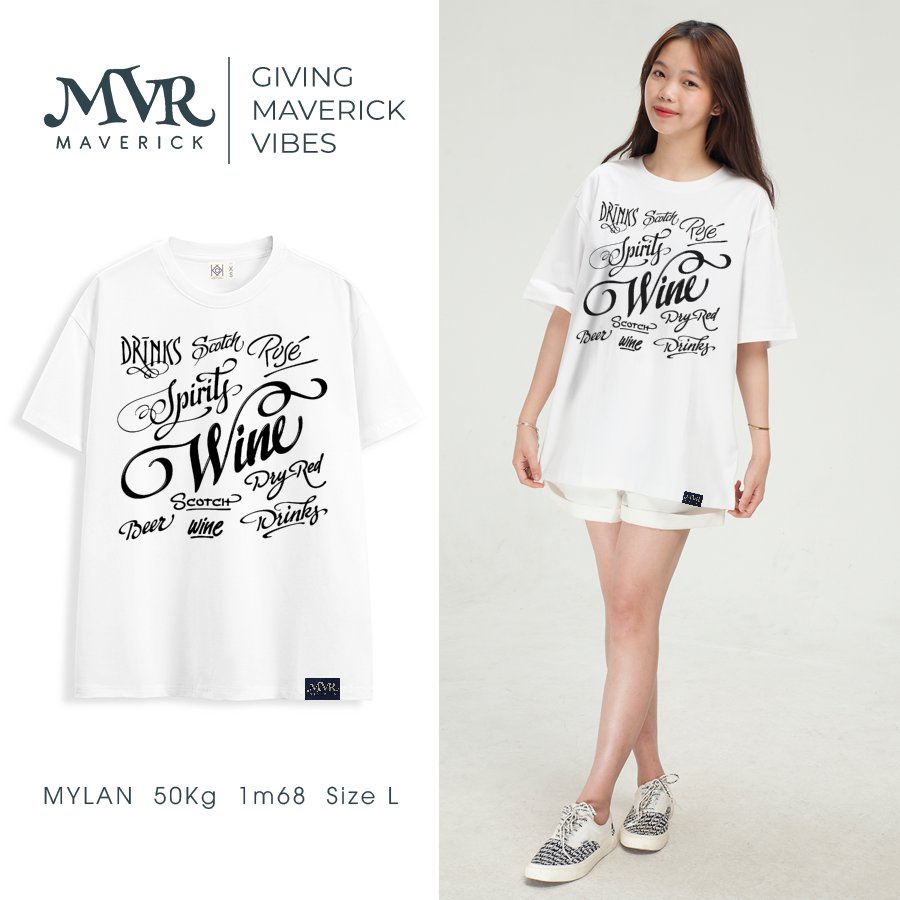 Áo thun nữ unisex Cotton Thoáng Mát Chữ Cách Điệu Đơn Giản nước uống BB3822 MVR