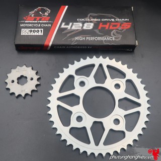 Combo dĩa nhôm 7075 nhông Recto kết hợp sên vàng STB 9li cho Winner 150