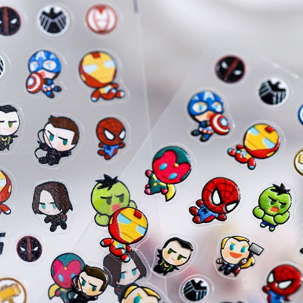 LILYES Miếng Dán Trang Trí Móng Tay Tự Dính Họa Tiết Hoạt Hình Avengers Nhật Bản Dành Cho Nữ