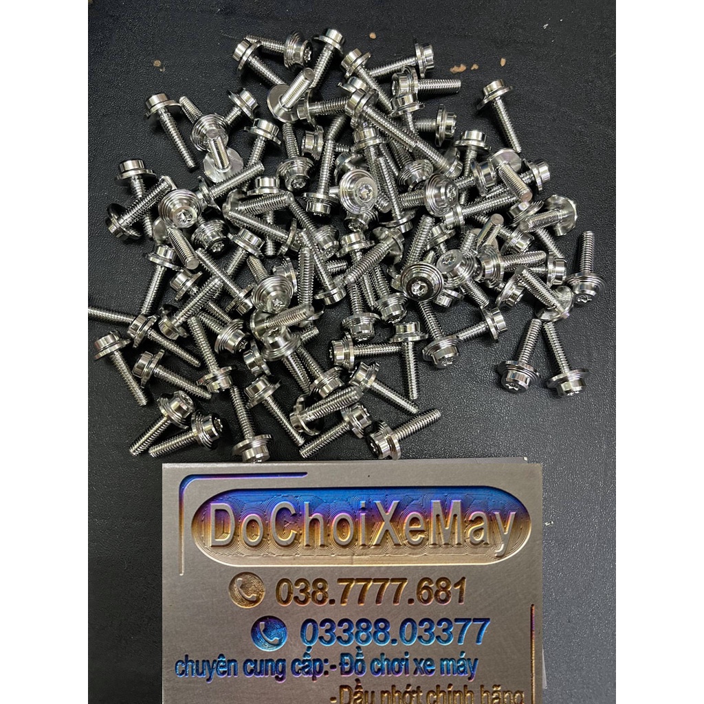 Ốc 4li15 dù nhuyễn Salaya Inox 304 , ốc salaya 4li nhuyễn gắn nắp dầu , bộ cổ Wave Winner . DoChoiXeMay