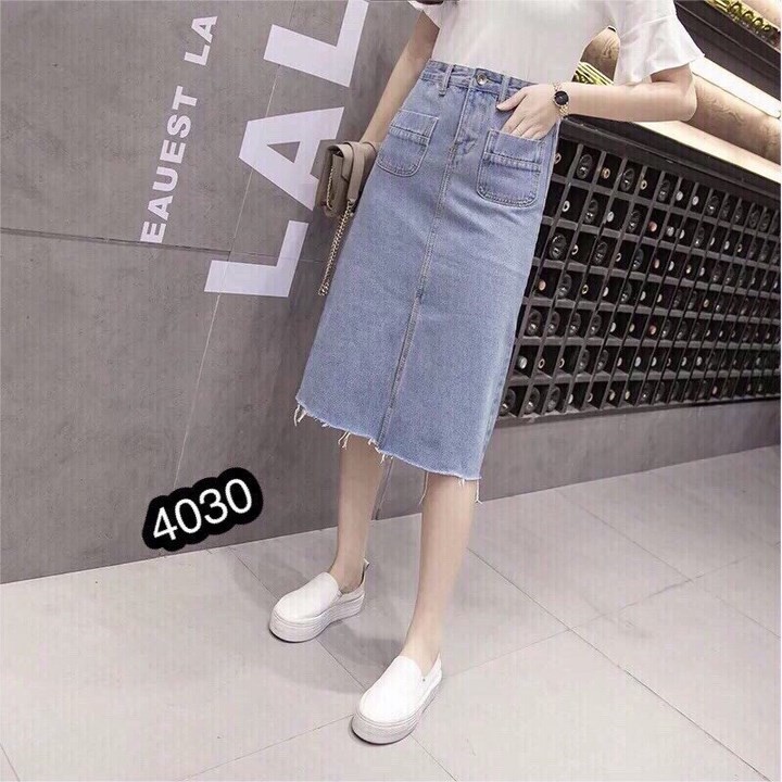 Chân váy jean sẻ dài 4030 | BigBuy360 - bigbuy360.vn