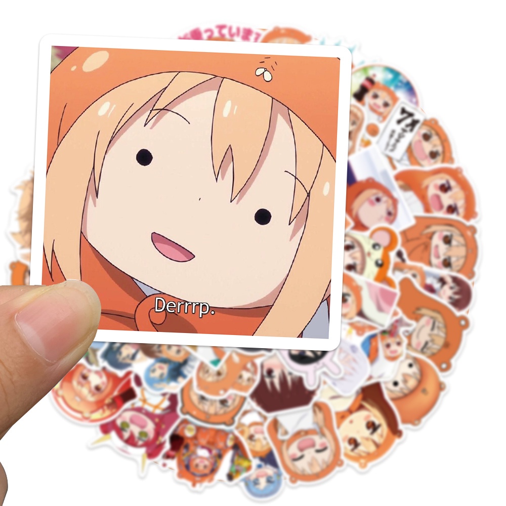 Set 10/25/50 miếng dán trang trí laptop vali họa tiết hoạt hình Himouto Umaru-chan đáng yêu