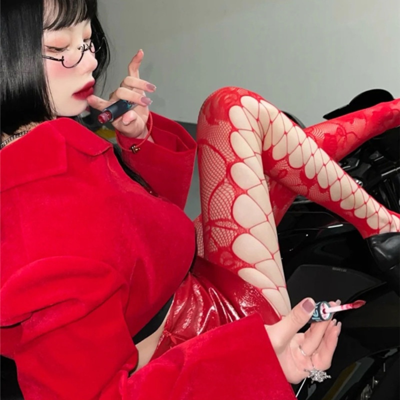 Acg Quần Tất Lưới Họa Tiết Hoa Hồng Gợi Cảm Đầy Màu Sắc Jacquard Cho Nữ