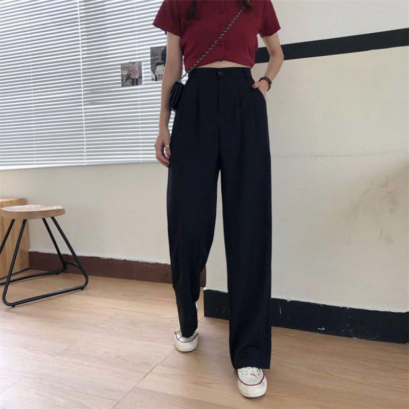 Quần ống xuông chất liệu tuyết mưa dày dặn cao cấp kiểu dáng culottes ulzzang thời trang nữ phong cách Hàn Quốc
