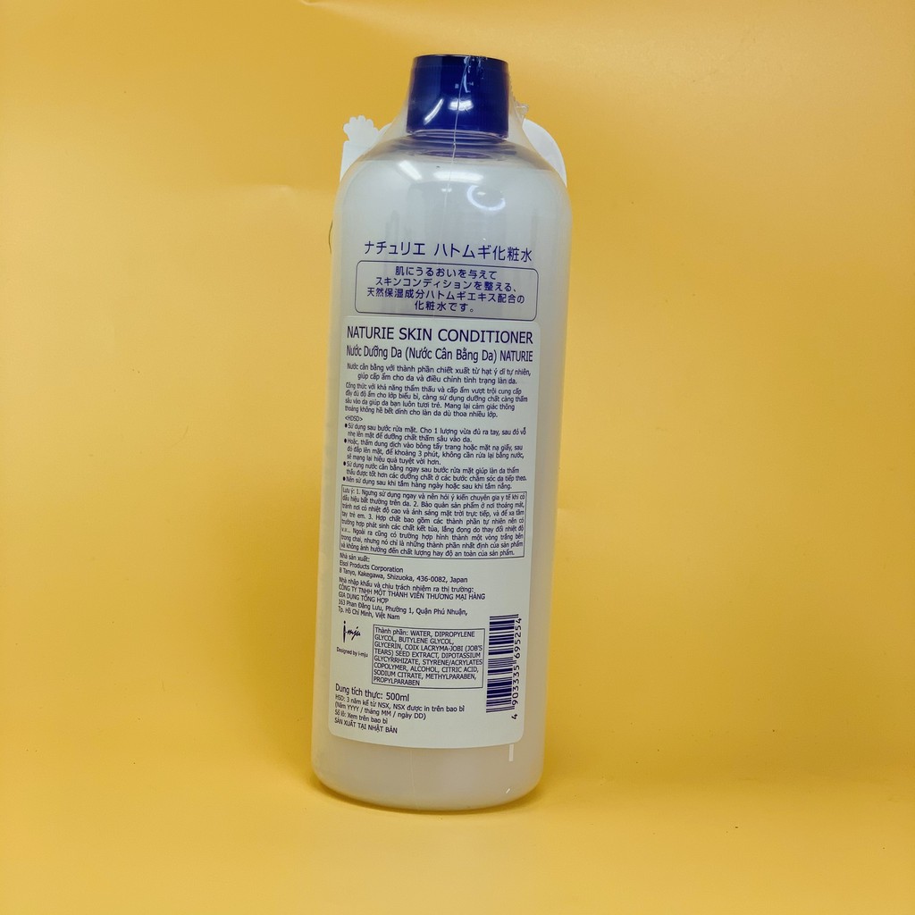 Toner Naturie ý dĩ 500ml lotion nước cân bằng da Naturie cấp ẩm dưỡng trắng hạt ý dĩ - Keva