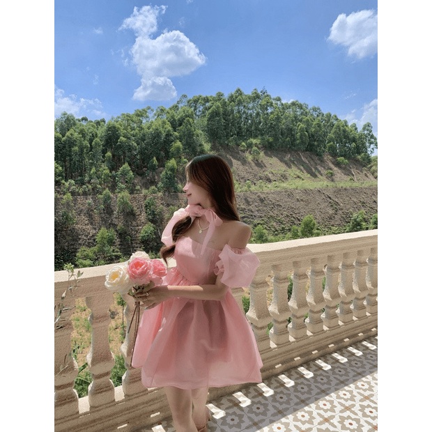 FREE SHIP ĐẦM VOAN XỐP NỮ TAY BỒNG BÚP BÊ CỰC XINH PU