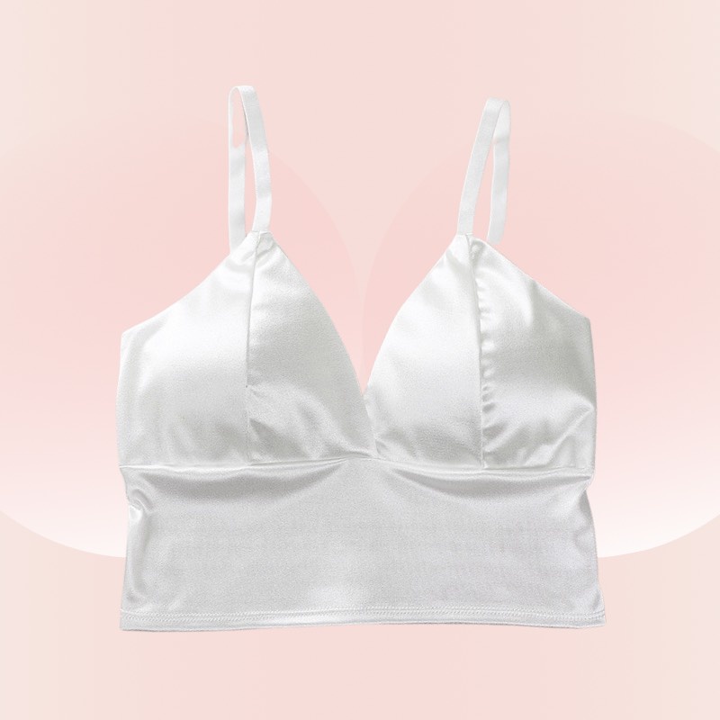 Áo Ngực Dáng Dài Satin Mềm Mại Đệm Mỏng Nâng Ngực Quyến Rũ DAN L&amp;U 3313