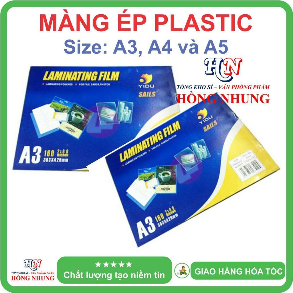 Màng Ép Plastic A3, A4, A5 Yidu 2x80 Mic , Xấp 100 Cái, Giúp Lưu Trữ, Bảo Vệ Hình Ảnh