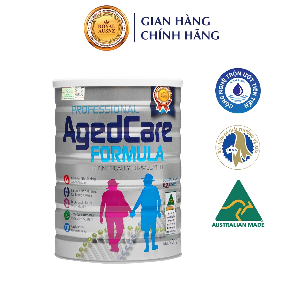 Sữa Bột Hoàng Gia Úc AGED CARE FORMULA Bổ Sung Dinh Dưỡng Cho Người Trên 40 Tuổi 900g