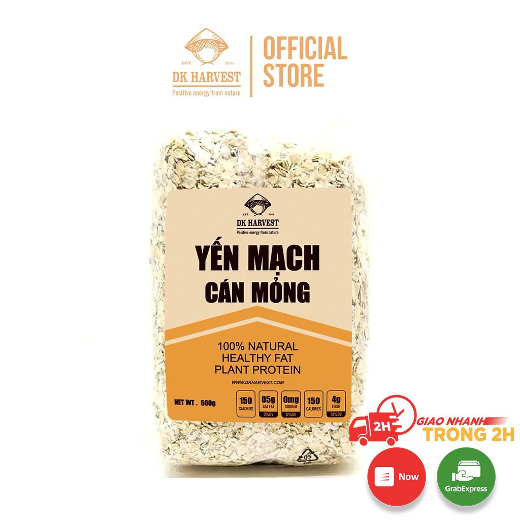 Gói 500g Yến mạch nguyên chất cán mỏng DK harvest - Rolled Oats – Nhập Khẩu Úc