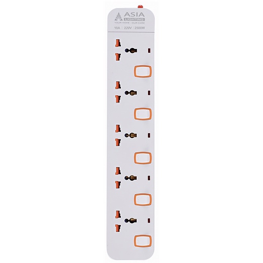 Ổ cắm điện Asia Lighting có cổng usb đa năng thông minh 5 ổ cắm 3 chấu dây dài 5m chịu tải công tắc đèn báo riêng từ ổ