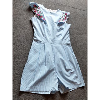 Jumpsuit NY kẻ xanh