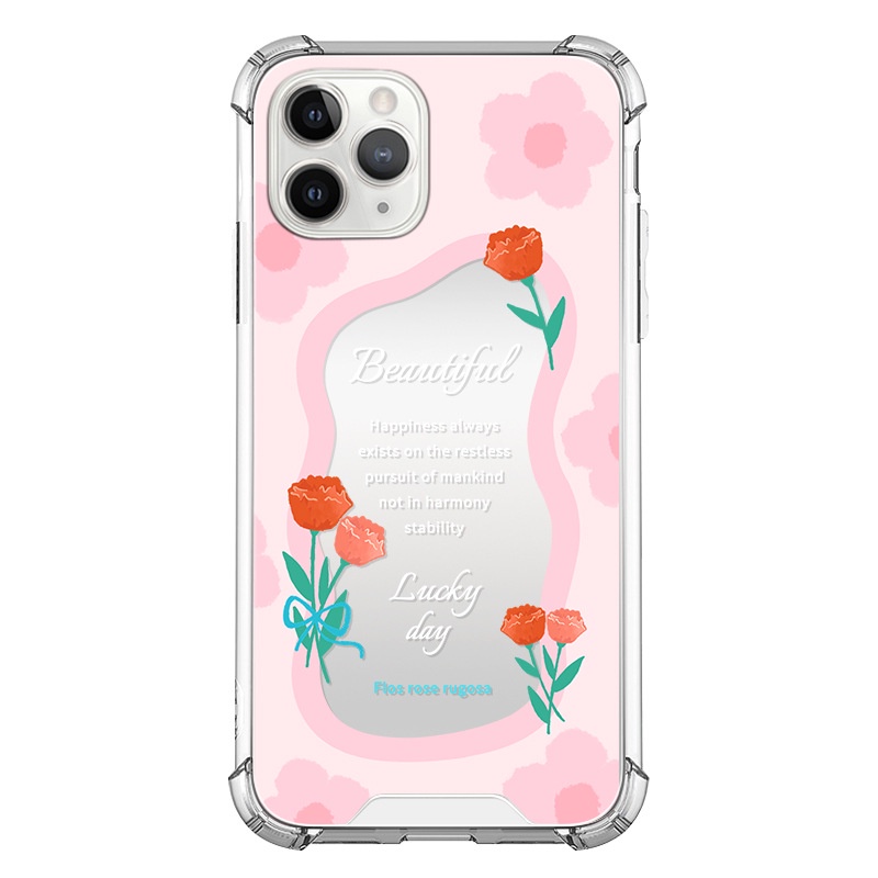 Ốp lưng iphone Ốp Điện Thoại Gắn Gương Màu Hồng Cho iPhone 6/6splus/7/7plus/8/8plus/x/xr/xs/11/14pro/13/pro/max/plus/promax 13 Dinuo case