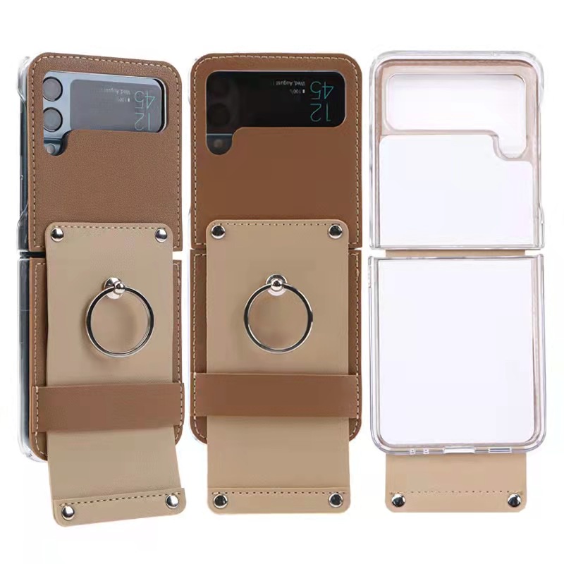 Ốp Điện Thoại Nắp Gập Có Vòng Nhẫn Cho Samsung Galaxy Z Flip 4 Z Flip 3
