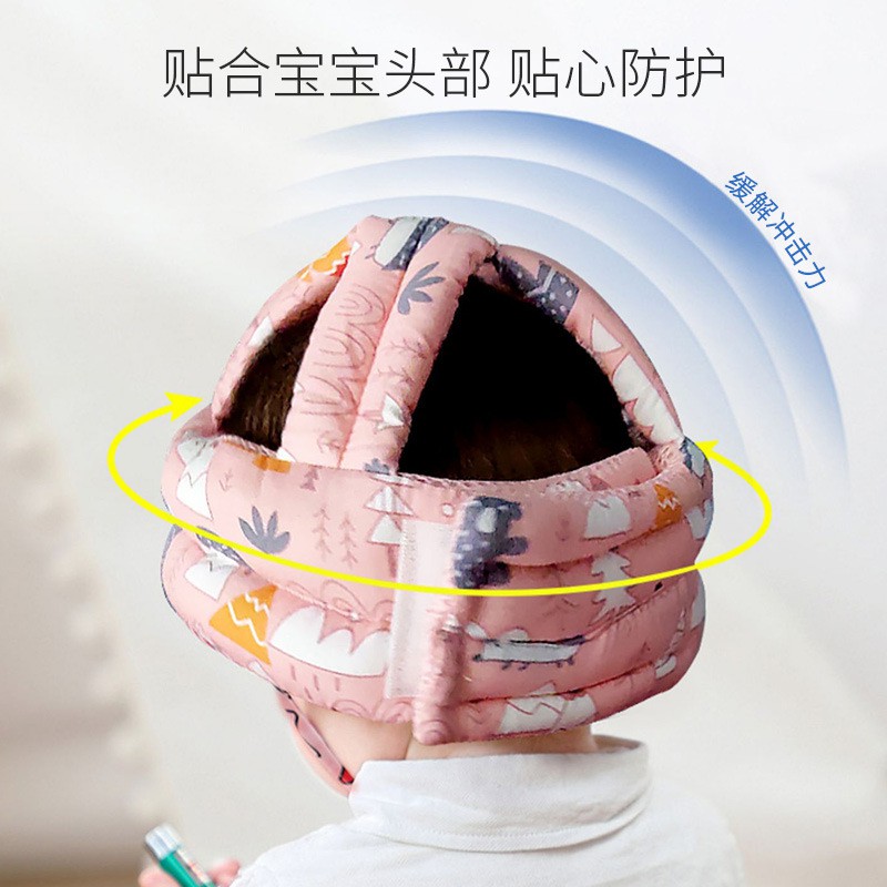 Mũ bảo hiểm cho bé tập đi, chống ngã cho bé, Mũ bảo vệ chống va chạm đầu tập đi điều chỉnh kích thước -Babibu