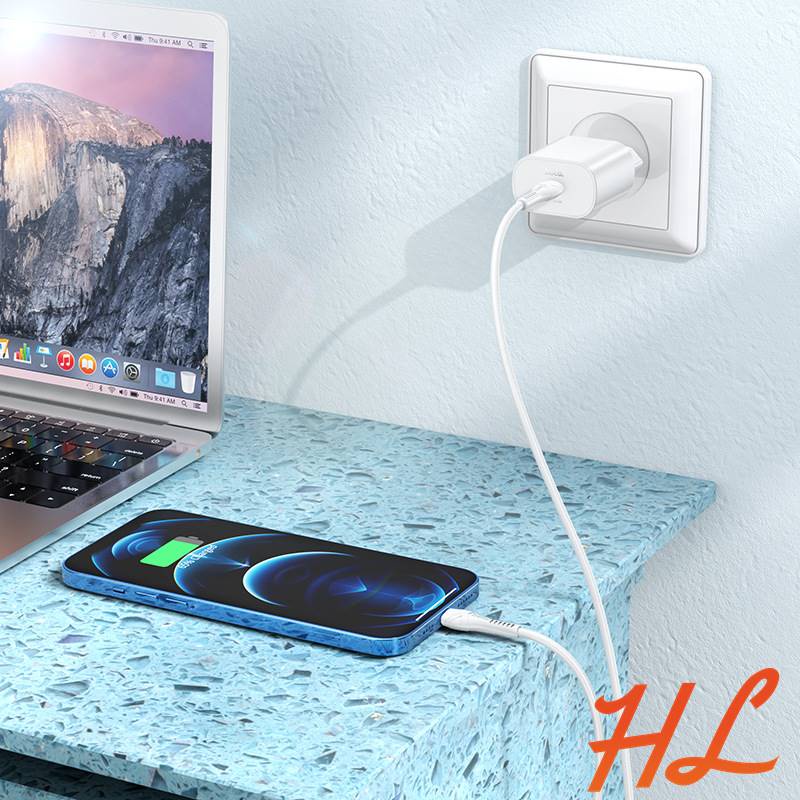 Cốc Sạc PD25W Hoco N22 - 1 cổng Type-C chất liệu cao cấp chống cháy - Hưng Long PC
