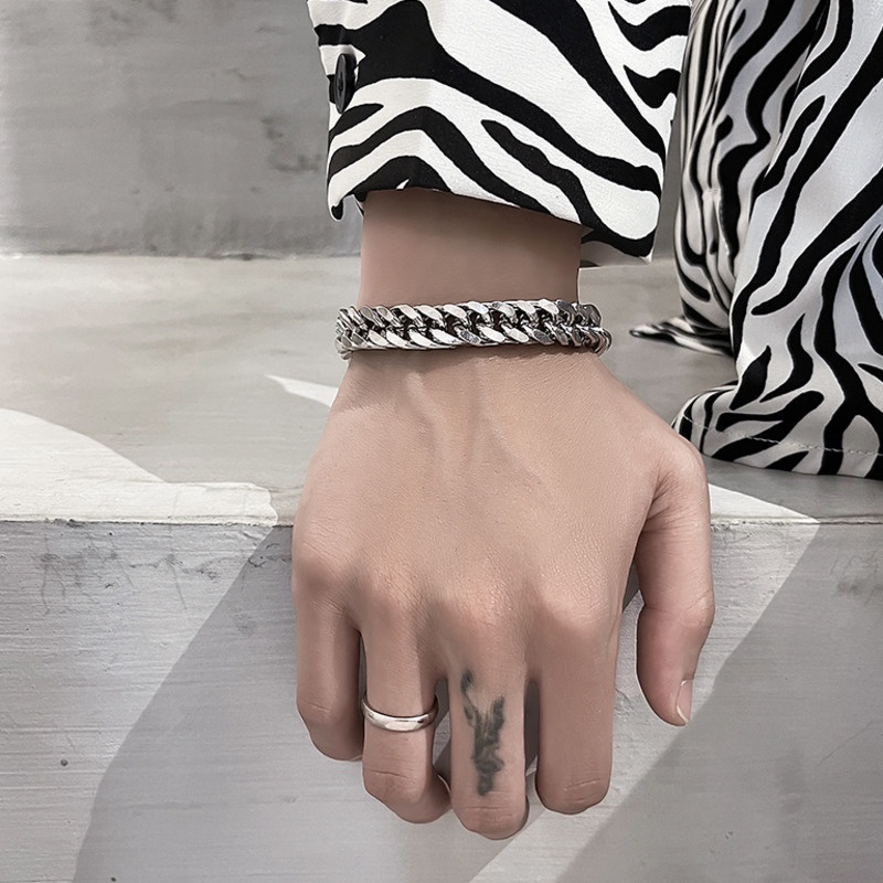 Vòng tay dây xích 19997 bằng thép titan phong cách hip hop Harajuku thường ngày