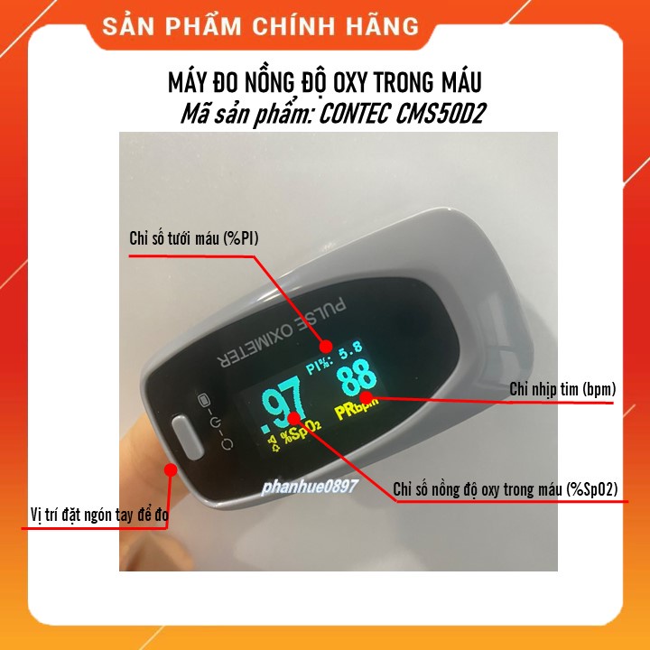 [HỎA TỐC] Máy đo Spo2/CONTEC/CMS50PRO/CMS50D2/Máy đo nồng độ oxy trong máu, nhịp tim và chỉ số Pi/Tặng pin