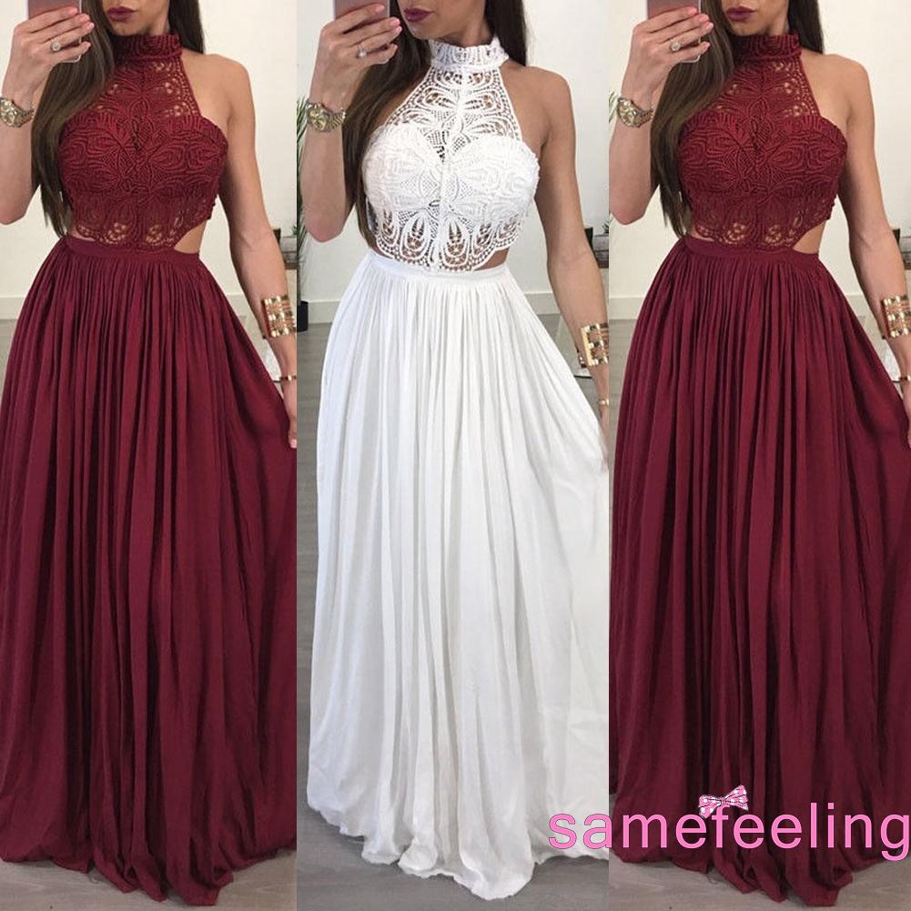 Đầm maxi phối ren phong cách bobo dành cho nữ