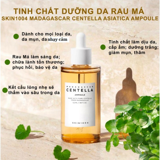 Serum rau má Skin1004 MOON21 Tinh chất rau má Skin1004 dưỡng da nhạy cảm Madagascar Centella Ampoule 55ml