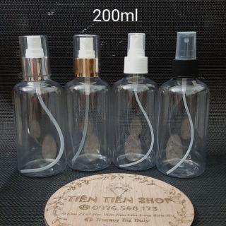 Chai nhựa trong lùn 200ml đầu xịt phun sương