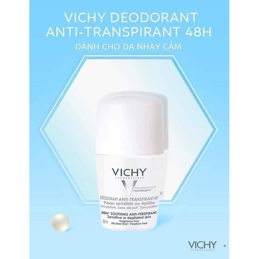 Lăn Khử Mùi Vichy 50ml Hàng Nội Địa Pháp Chuẩn 100%