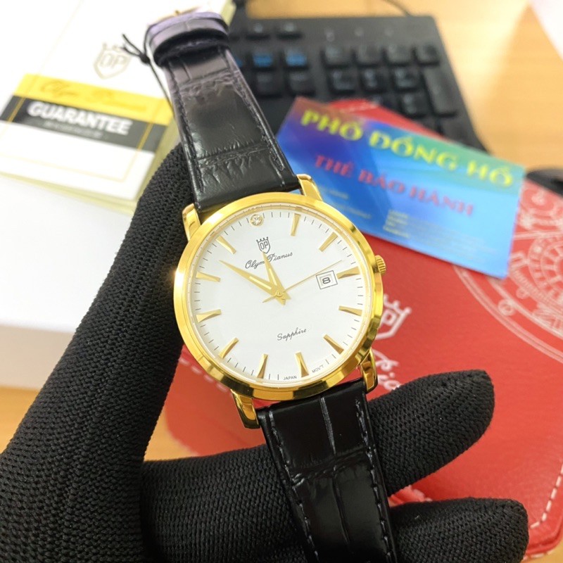 Đồng hồ nam dây da mặt kính sapphire chống xước Olym Pianus OP130-06 OP130-06MK-GL t | BigBuy360 - bigbuy360.vn