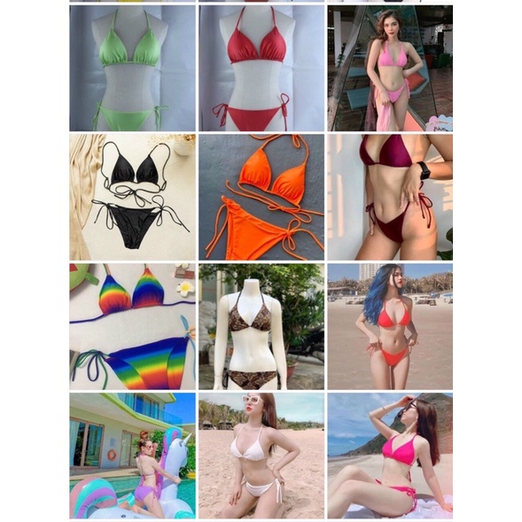 BiKiNi 2 mảnh tam giác basic dây dài tự do tạo kiểu [Bộ Sưu Tập Bikini]